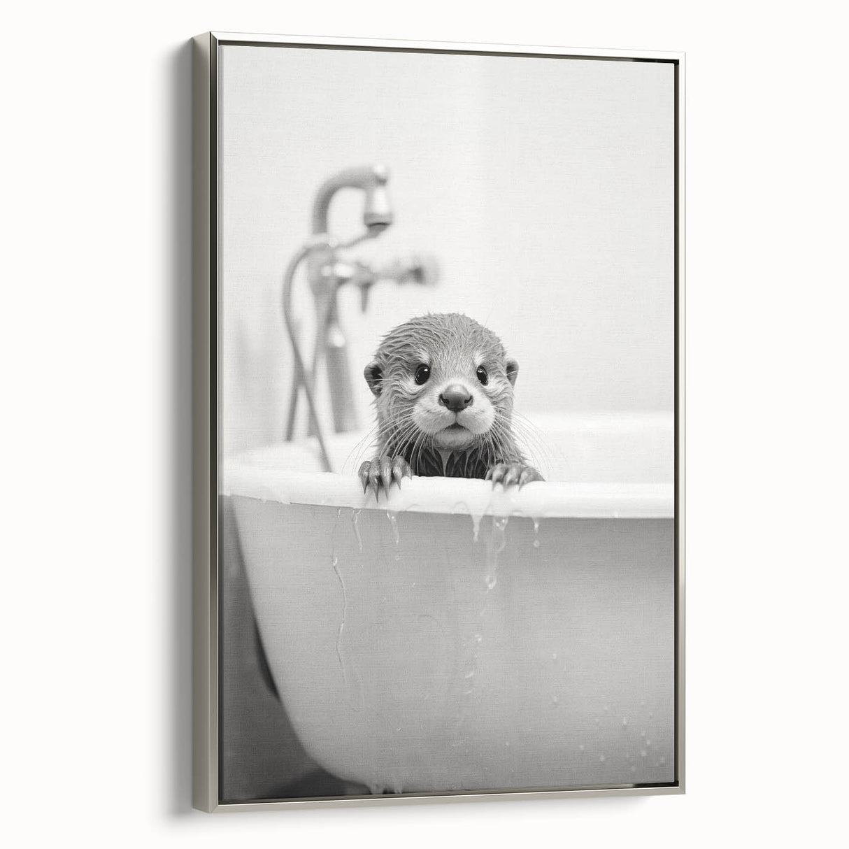 Bathroom Wall Decor - Adorable Otter in Bathtub
