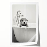 Bathroom Wall Decor - Adorable Otter in Bathtub