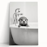 Bathroom Wall Decor - Adorable Otter in Bathtub