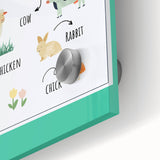 Farm Animals Kids Educational Wall Art – Learning Poster