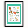 Farm Animals Kids Educational Wall Art – Learning Poster