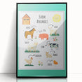 Farm Animals Kids Educational Wall Art – Learning Poster
