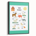 Farm Animals Kids Educational Wall Art – Learning Poster