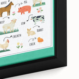 Farm Animals Kids Educational Wall Art – Learning Poster