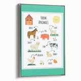 Farm Animals Kids Educational Wall Art – Learning Poster