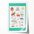 Farm Animals Kids Educational Wall Art – Learning Poster