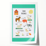 Farm Animals Kids Educational Wall Art – Learning Poster