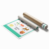 Farm Animals Kids Educational Wall Art – Learning Poster