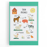 Farm Animals Kids Educational Wall Art – Learning Poster