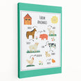Farm Animals Kids Educational Wall Art – Learning Poster