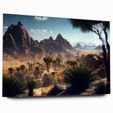 Large abstract wall art depicting Algerian scenery in muted earth tones on acrylic glass.