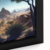 Extra large framed canvas of a textured, colorful African scenery in black, ideal for living room decor.