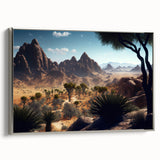 Vintage poster art of an Algerian landscape on a framed canvas, featuring colorful art in extra large size.