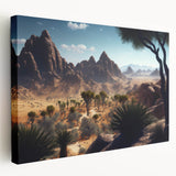 Large canvas print of an Algerian landscape in muted earth tones, ideal for kitchen wall art.