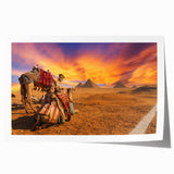 Extra large rolled print of an Egyptian landscape with muted earth tones, ideal for art wall dining room.