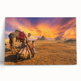 Large black and white stretched canvas of Egyptian scenery, ideal for kitchen wall art or bedroom ambiance.