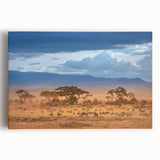 Black and white acrylic print of Kenyan scenery, ideal for kitchen wall art.