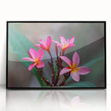 Large abstract wall art depicting a Madagascar scenery in muted earth tones, framed in black acrylic.