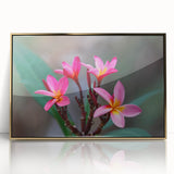 Mid-century modernist art depicting a Madagascar landscape, framed acrylic in gold, suitable for nursery wall art.