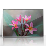 Large art print of a Madagascar scenery in mid-century modernist style, featuring vibrant earth tones on acrylic.