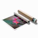 Extra large rolled print of Madagascar scenery with vibrant green and floral elements, ideal for classy bathroom wall art.