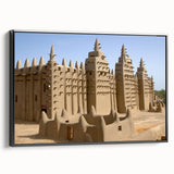 Black and white landscape art painting of Mali scenery on framed canvas, suitable for bedroom wall decor.