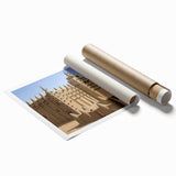 Extra large rolled print of a Mali scenery in muted earth tones, ideal for classy bathroom wall art.