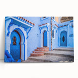 Black and white stretched canvas of Moroccan scenery, ideal for kitchen wall art or bedroom ambiance.