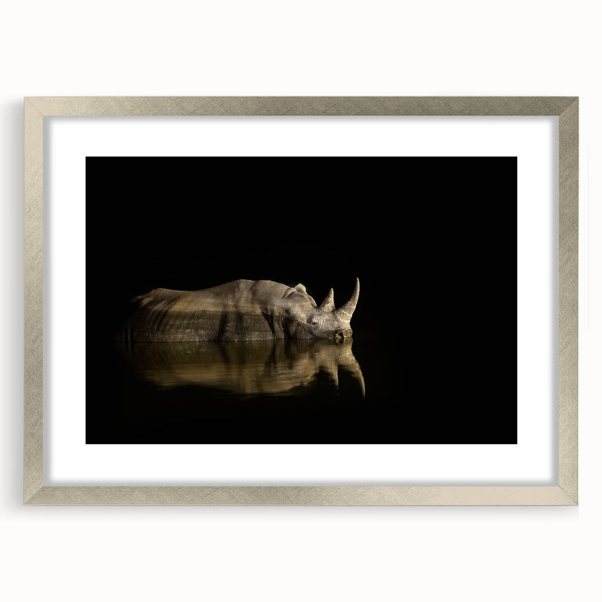 Textured abstract art print depicting a South African scenery in muted earth tones, framed in silver, ideal for bedroom art.