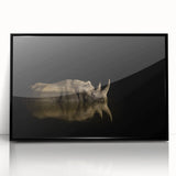 Large abstract wall art featuring a South African landscape in muted earth tones, acrylic print in a black frame.