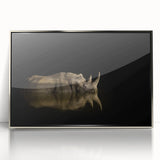 Mid-century modernist acrylic print of a South African landscape in silver frame, suitable for nursery wall art.