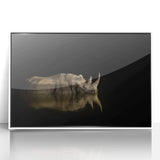 Acrylic print of a South African landscape in art deco style, with muted earth tones, ideal for modern nursery wall decor.