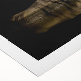 Art deco poster featuring a stylized African landscape in muted earth tones on rolled canvas, suitable for dining room decor.