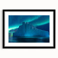 Extra large abstract art print of Antarctic scenery in vibrant, textured colors on a black framed canvas.