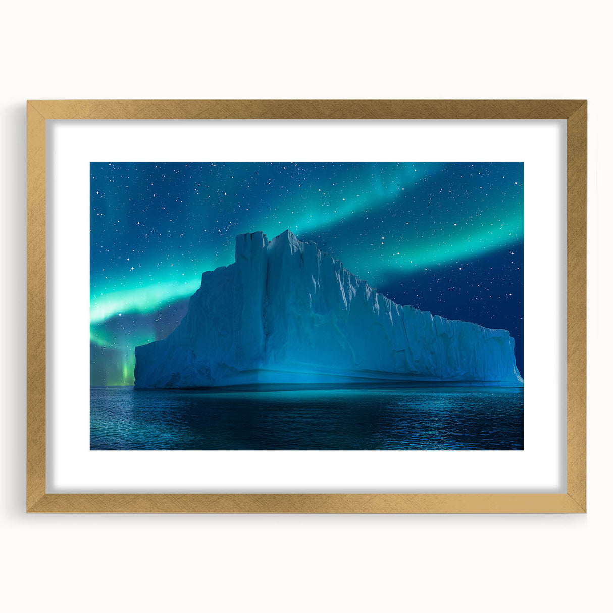 Extra large abstract art print of Antarctic scenery in textured style.