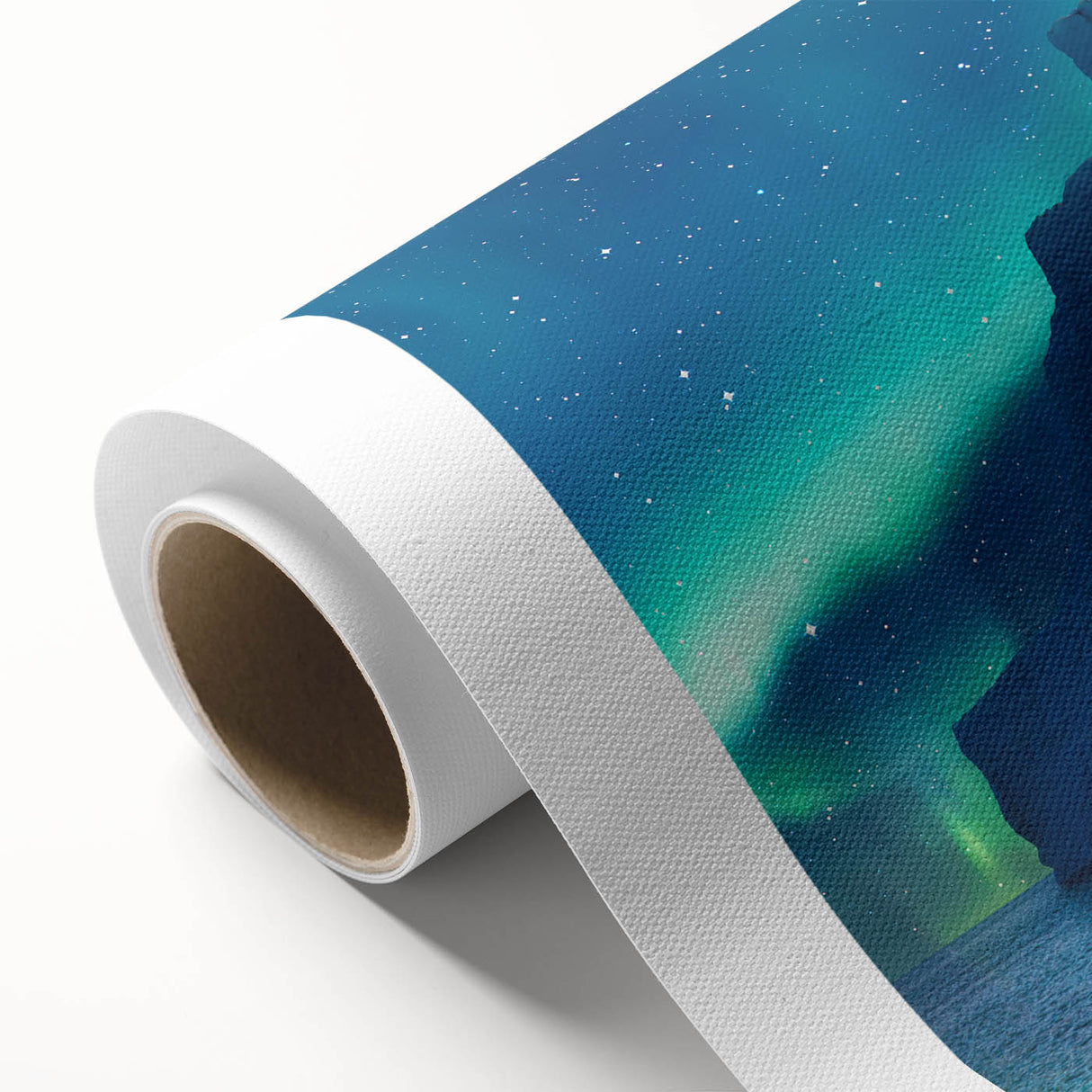 Art Deco poster of an Antarctic landscape in cool blue tones on rolled canvas, ideal for nursery wall art.