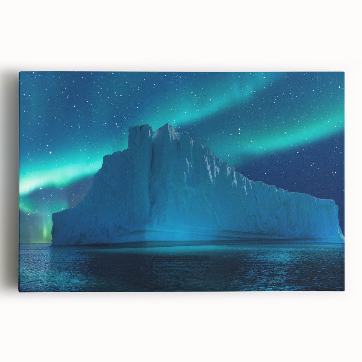 Black and white photograph of Antarctic landscape on stretched canvas, ideal for kitchen wall art.