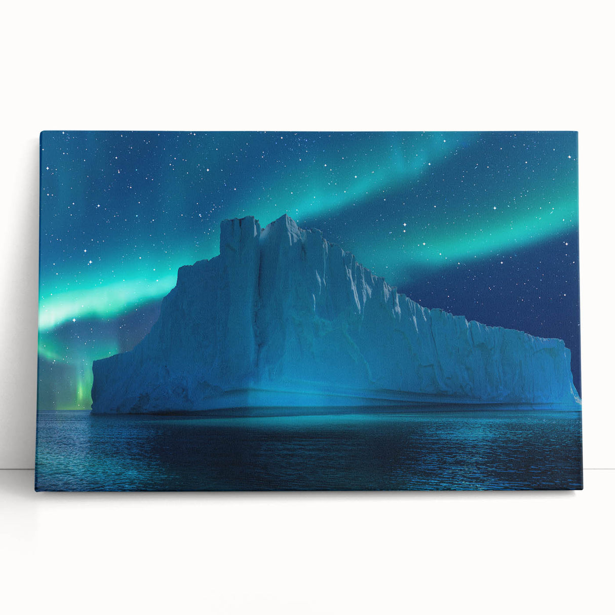 Black and white photograph of Antarctic scenery on a large stretched canvas, ideal for kitchen wall art or bedroom decor.