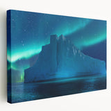 Antarctic landscape on stretched canvas, featuring icy blue and white tones, ideal for kitchen wall art.
