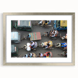 Textured abstract art print of a Bangladesh scenery in silver frame, ideal for bedroom art.