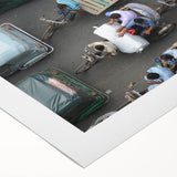 Art Deco poster of a serene Bangladesh landscape on rolled canvas, in muted earth tones, ideal for dining room wall art.