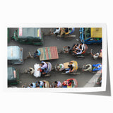 Large rolled print of a Bangladesh rural landscape with vibrant green fields and a clear sky, ideal for dining room wall art.