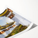 Extra large wall art featuring line art flowers in soft pastel shades on a rolled canvas, ideal for large living room decor.