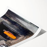 Extra large wall art featuring line art flowers with subtle hues, printed on rolled canvas.