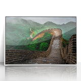 Acrylic print of the Great Wall of China in muted earth tones, ideal for modern art wall decor.