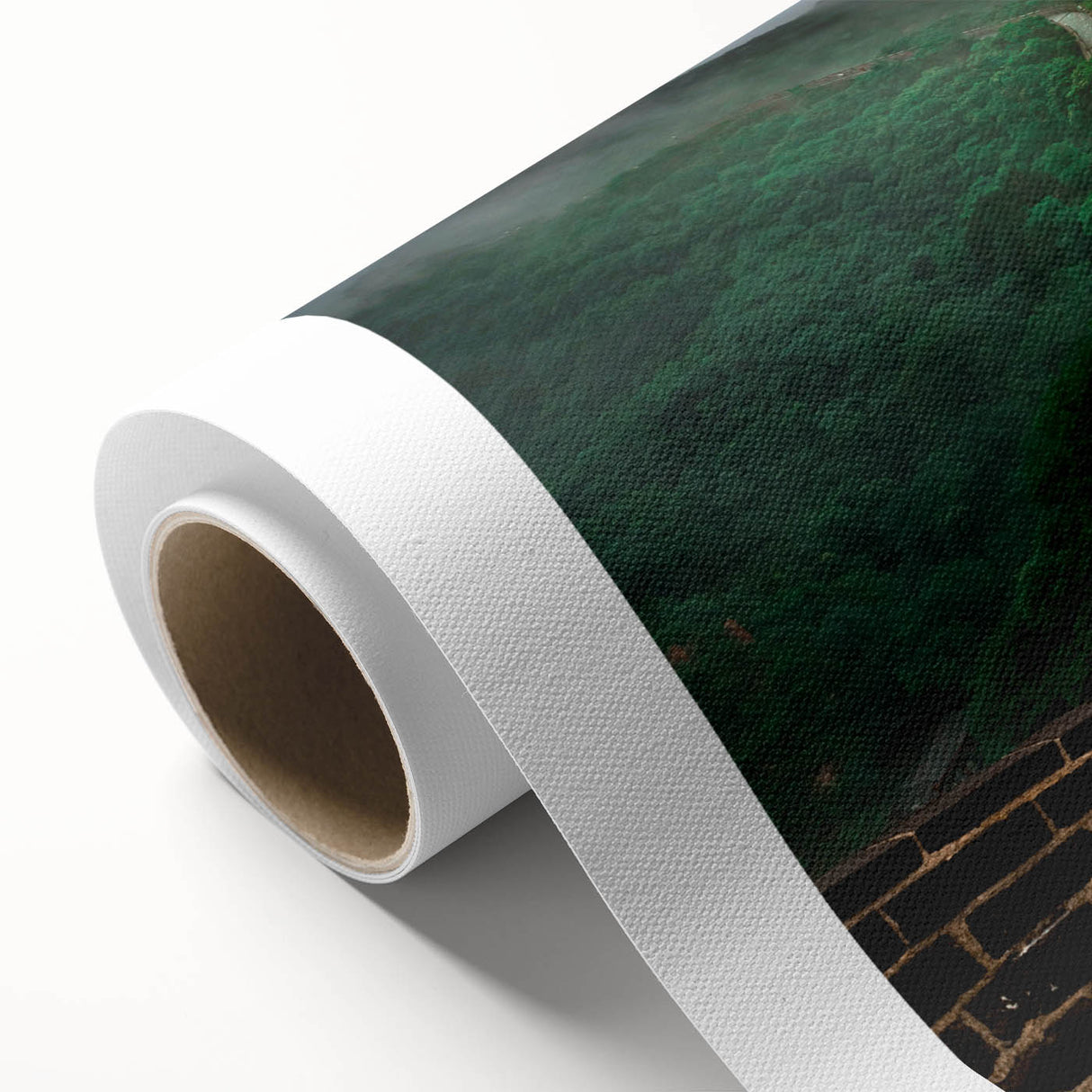 Art Deco poster of the Great Wall of China in muted earth tones on rolled canvas, suitable for dining room decor.