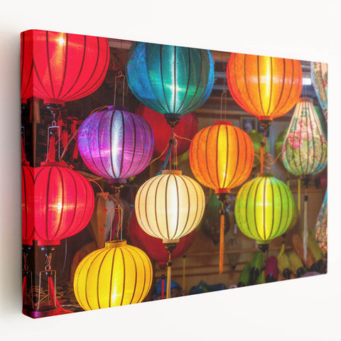 Shanghai skyline in muted gray and blue tones on stretched canvas, suitable for kitchen wall art.