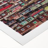 Art deco poster of Tibetan landscape in muted earth tones on rolled canvas, ideal for dining room wall art.