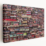 Large canvas print of a Tibetan landscape in soft blue and green tones, suitable for kitchen wall art.