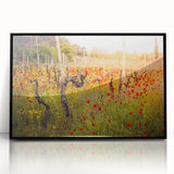 Large abstract wall art depicting a dynamic Georgia landscape in muted earth tones, framed in black acrylic.